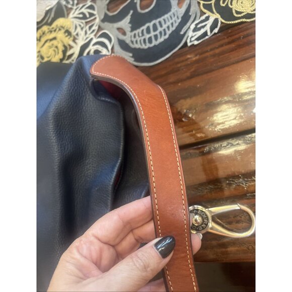 Dooney & Bourke Pebble Grain Logo Lock Shoulder Bag Blue Purse Handbag - Picture 8 of 16